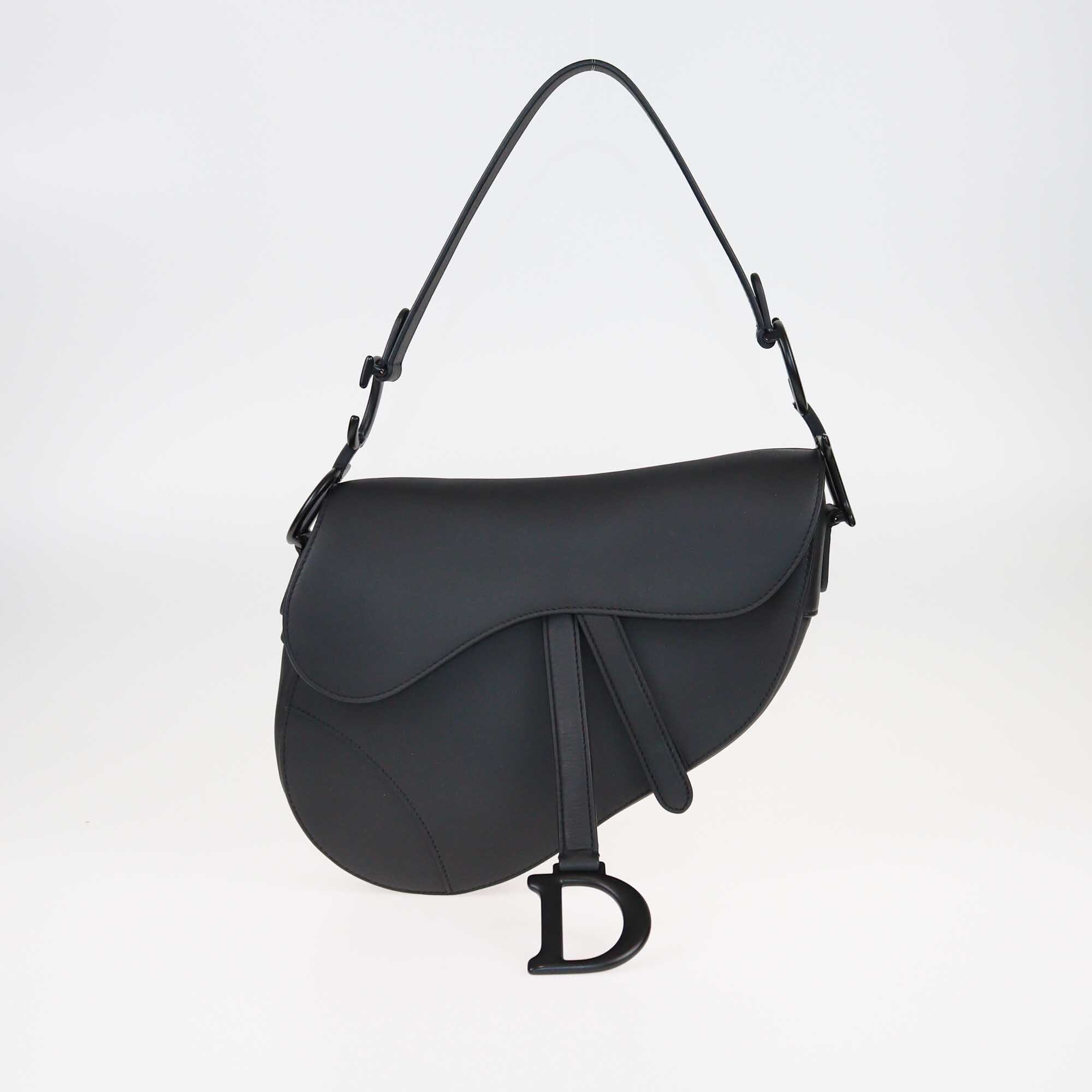 Dior Black Ultramatte Saddle Bag Bags Christian Dior 