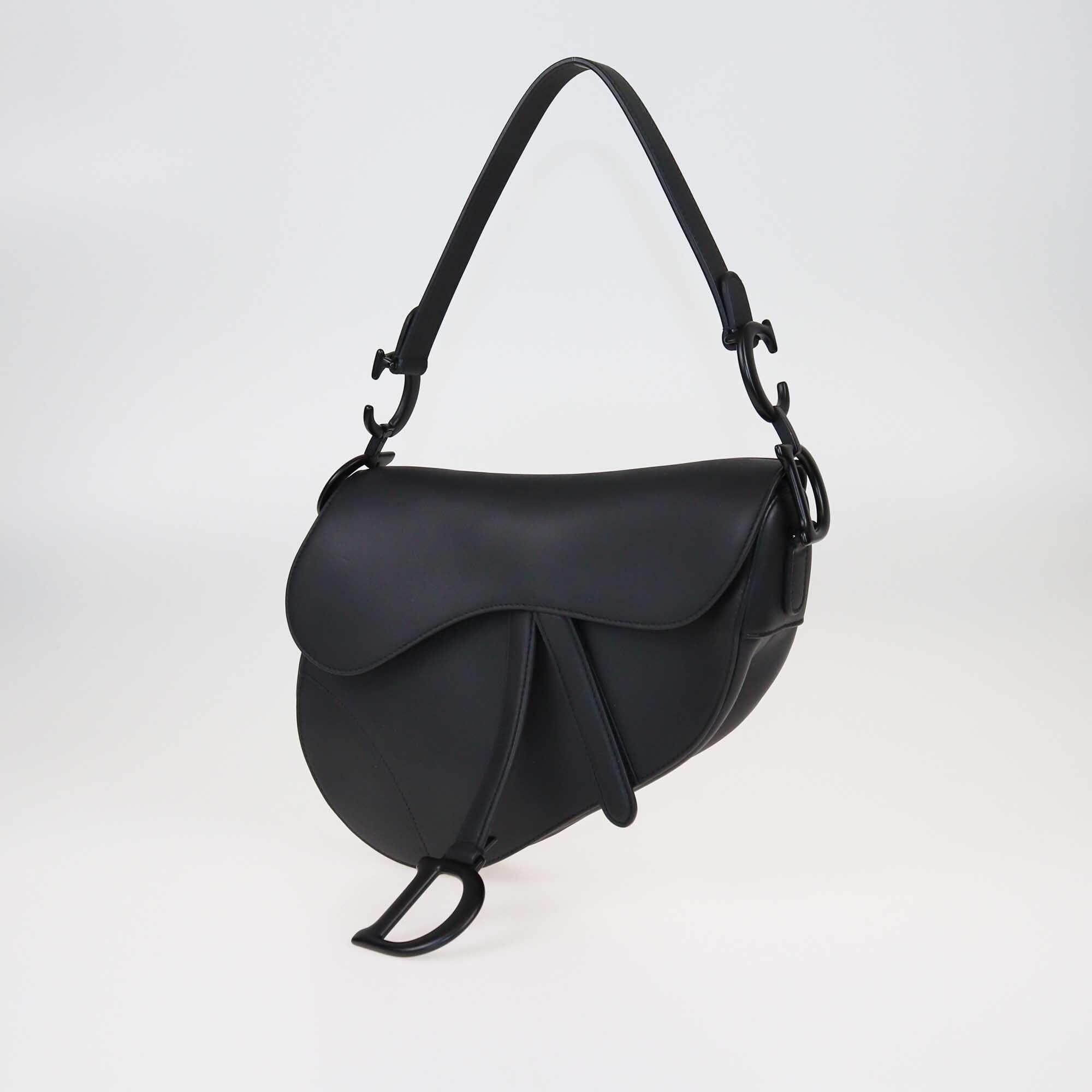 Dior Black Ultramatte Saddle Bag Bags Christian Dior 