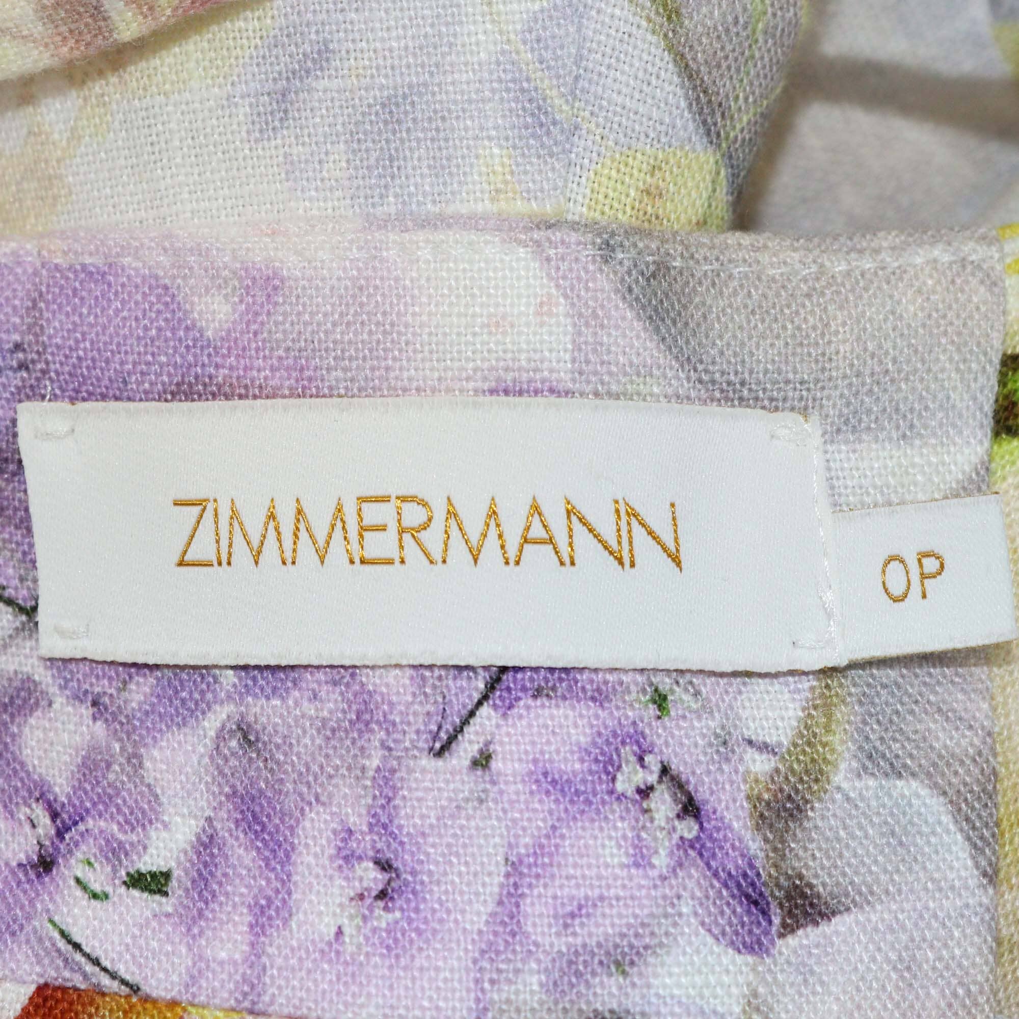 Zimmermann Multicolor Floral Print Bralette Midi Dress Womens Zimmermann 