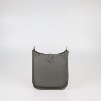 Hermes Gris Meyer Clemence Leather Evelyne TPM Bag