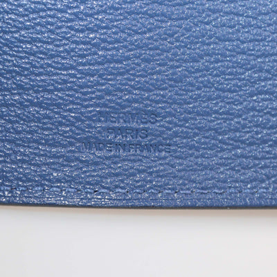 Hermes Bleu Chevre Mysore Leather Tarmac Passport Holder