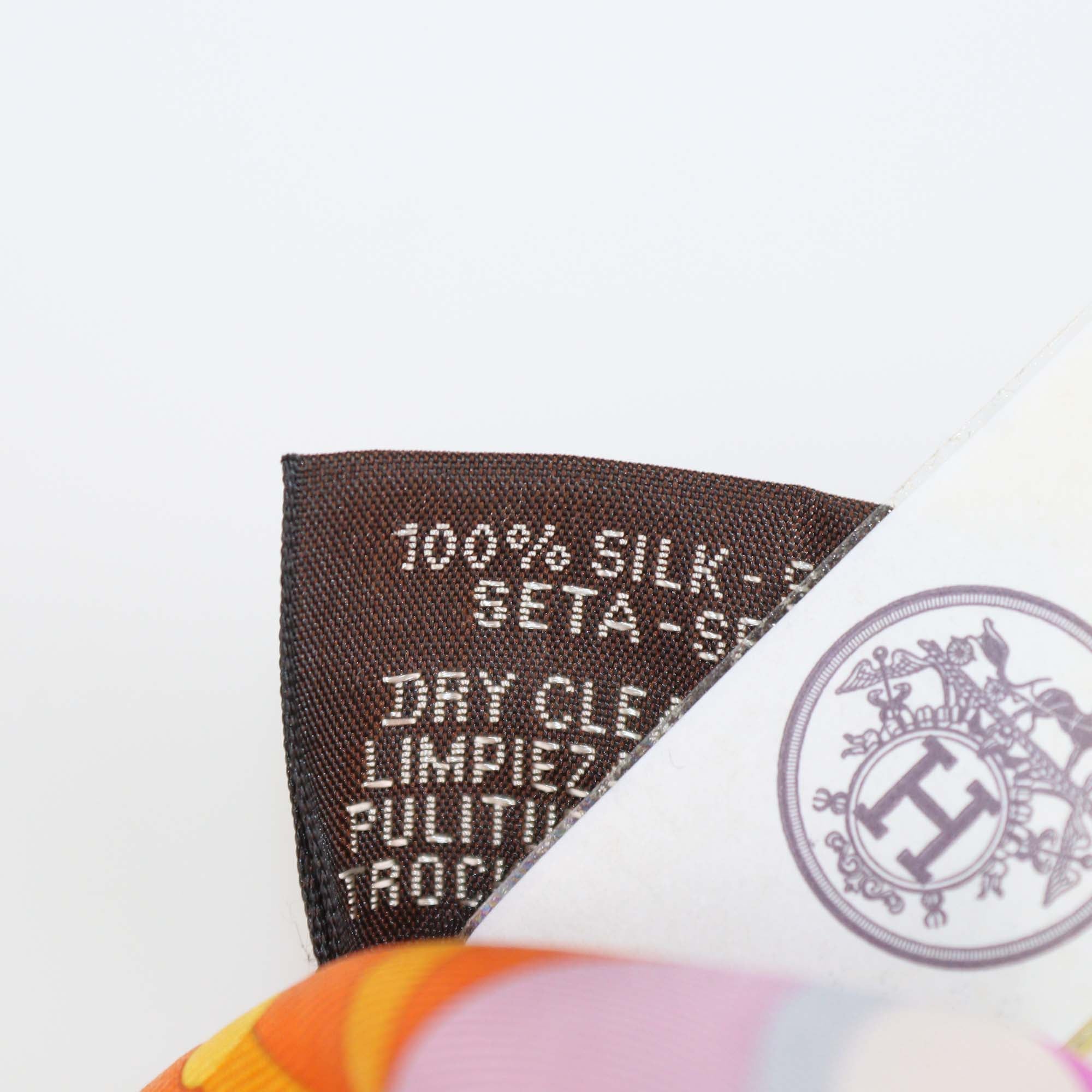 Hermes Parme Orange Cuit Silk Parade en Fanfare Twilly