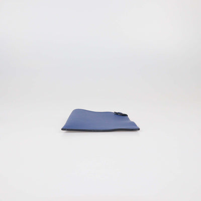 Hermes Bleu Chevre Mysore Leather Tarmac Passport Holder