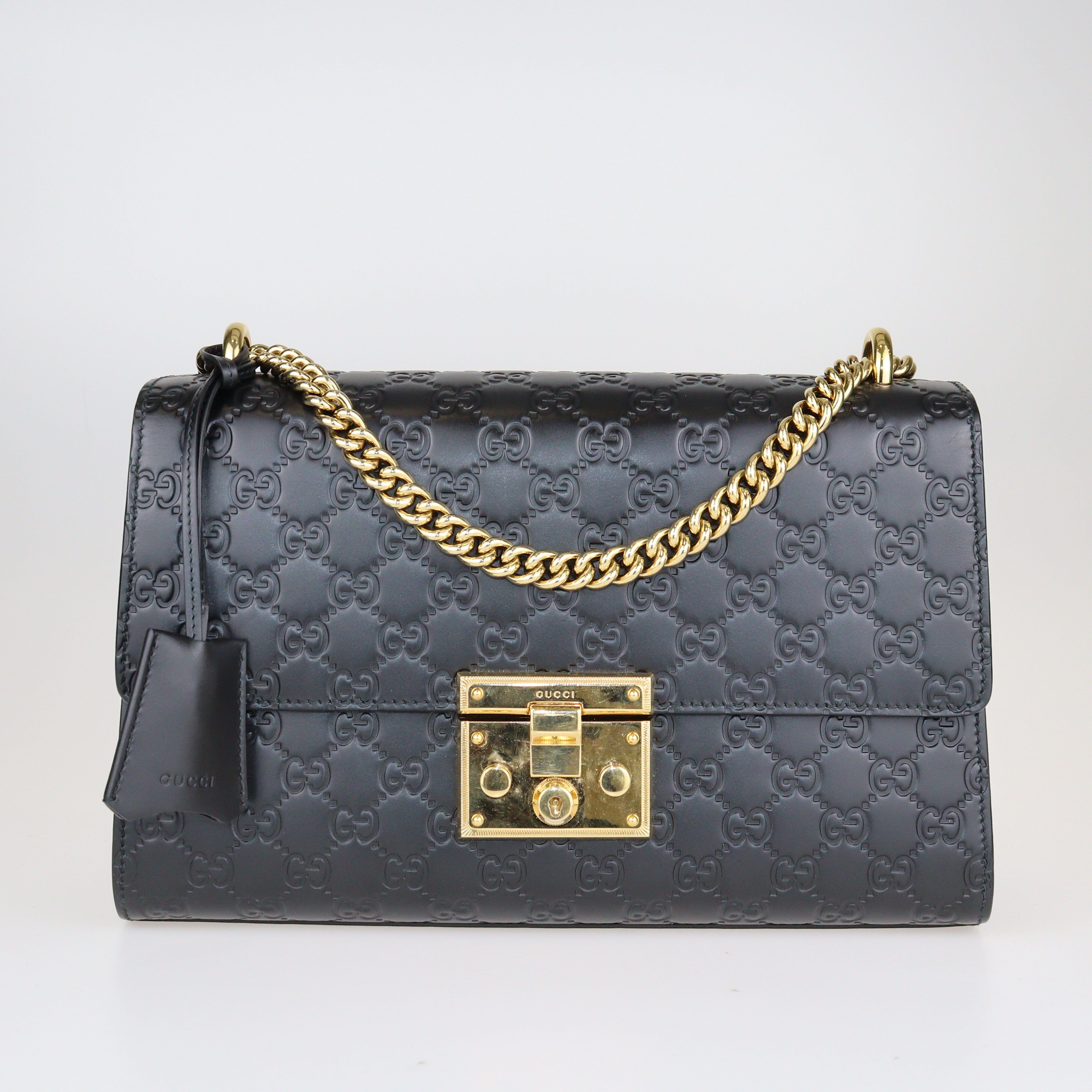 Black Guccissima Medium Padlock Shoulder Bag Bags Gucci 