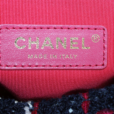 Chanel Tricolor Tweed Written in Chain Shoulder Bag