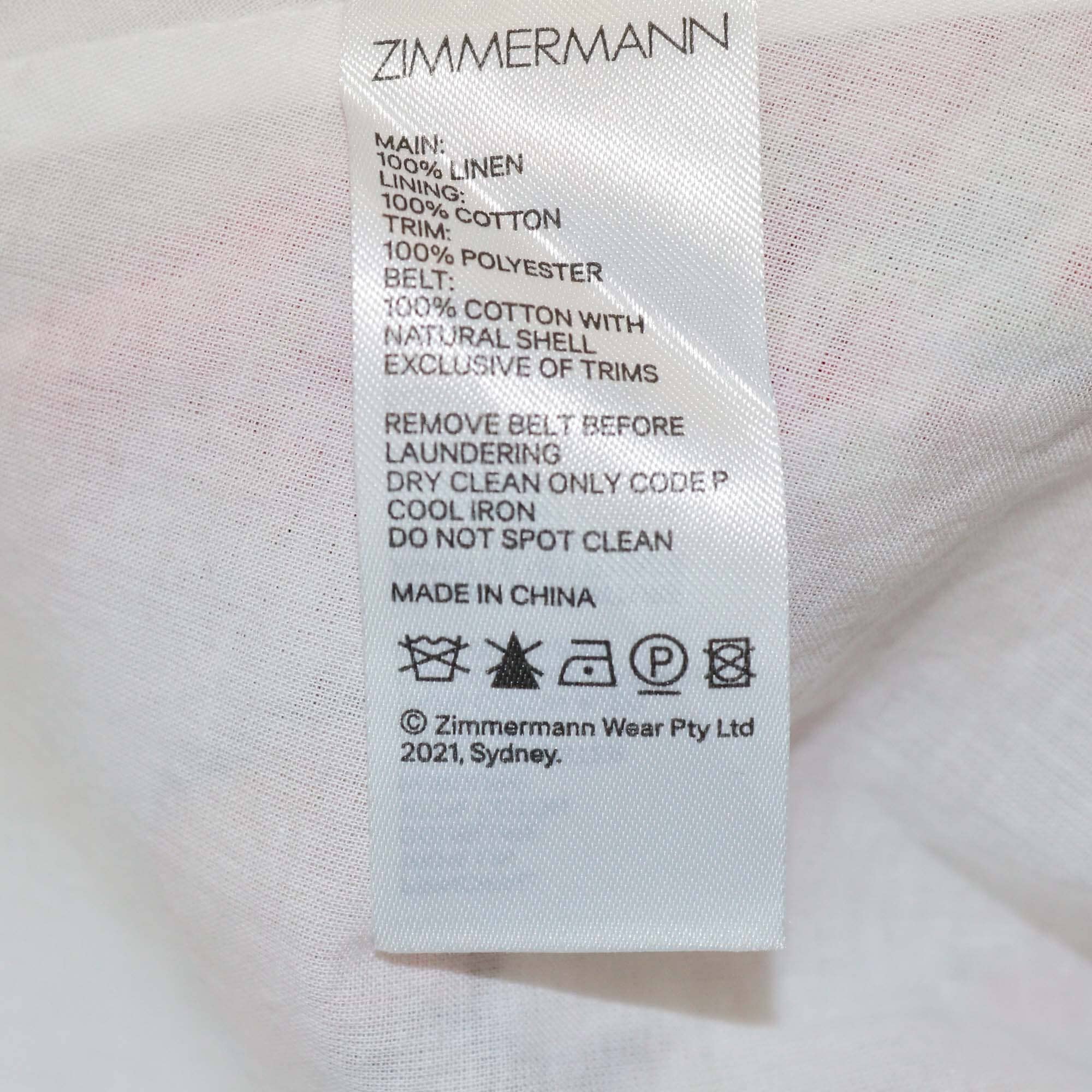 Zimmermann White Floral Printed Belted Long Sleeve Maxi Dress Womens Zimmermann 