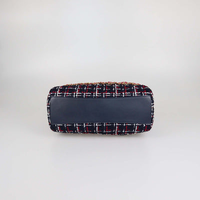 Chanel Tricolor Tweed Written in Chain Shoulder Bag