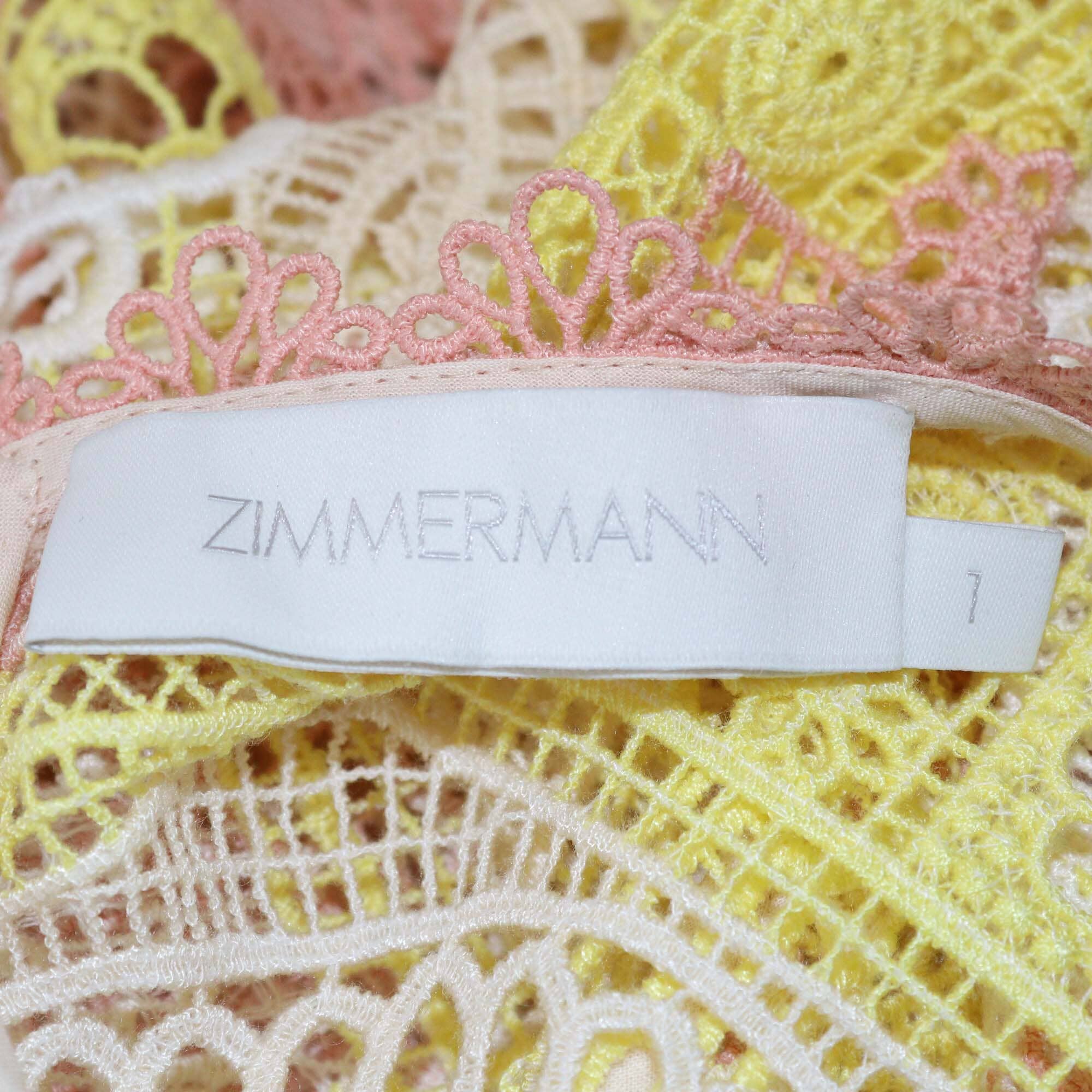 Zimmermann Multicolor Halcyon Patchwork Lace Belted Maxi Dress Womens Zimmermann 