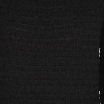 M Missoni Black Viscose and Wool Knit Textured Three Quarter Sleeve Sweater