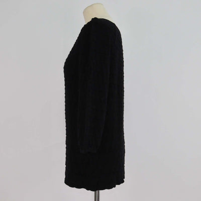 M Missoni Black Viscose and Wool Knit Textured Three Quarter Sleeve Sweater