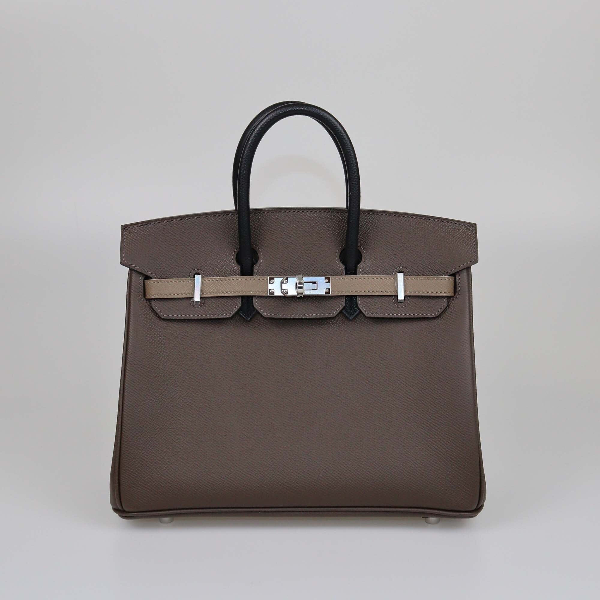 Hermes Ecorse/Noir/Etoupe Epsom Birkin 25 GHW Womens Hermes 