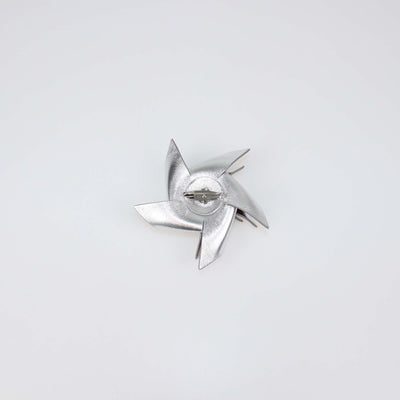 Chanel Multicolor Leather and Patent Leather CC Pinwheel Brooch
