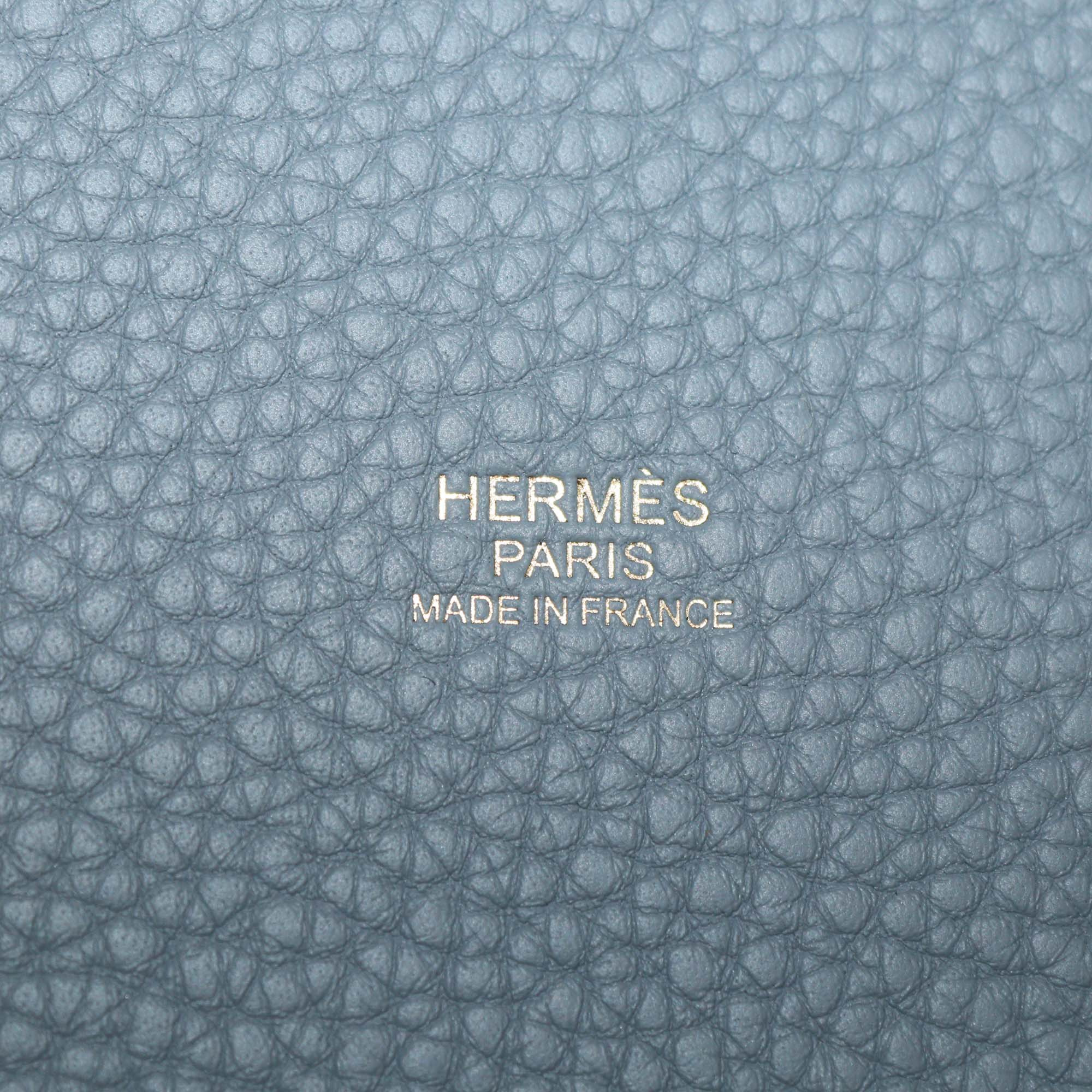 Hermes Gris Pantin Clemence Leather Picotin Lock 18 Bag