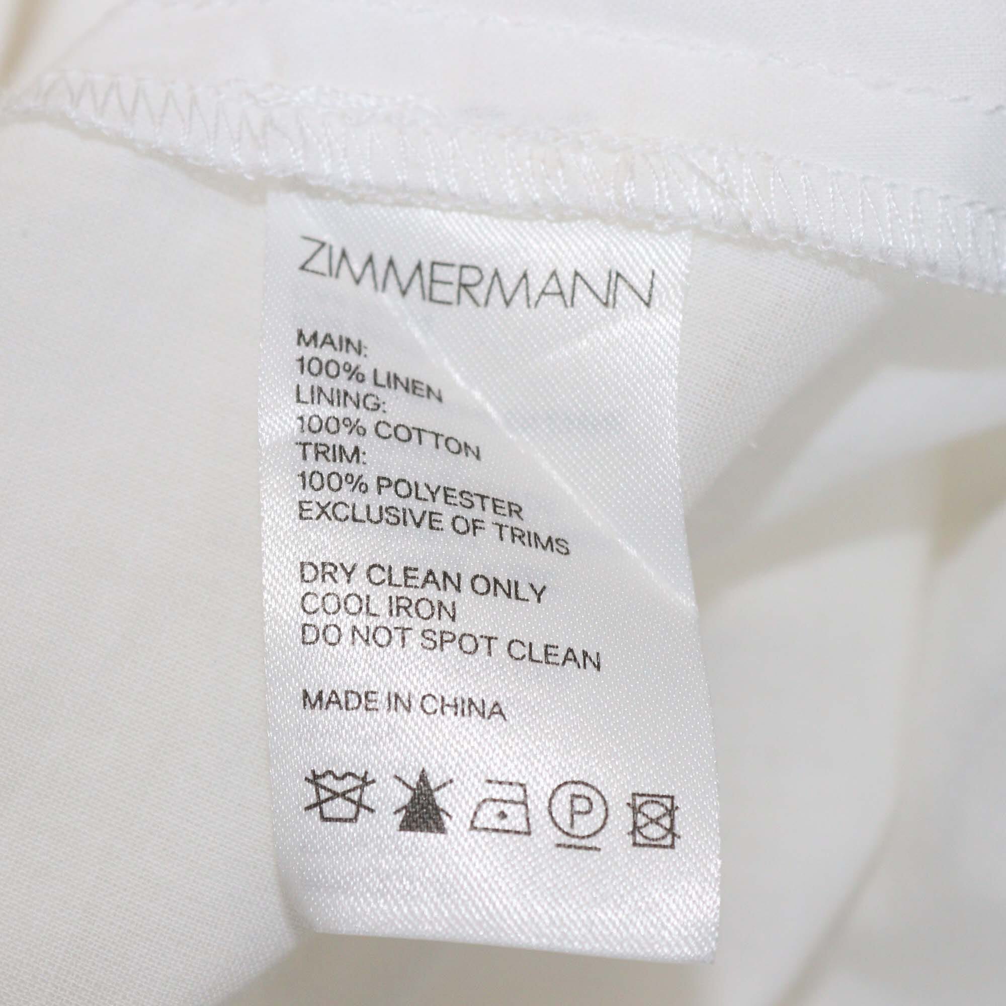 Zimmermann White/Multicolor Tie-Up Sleeve Midi Dress Womens Zimmermann 