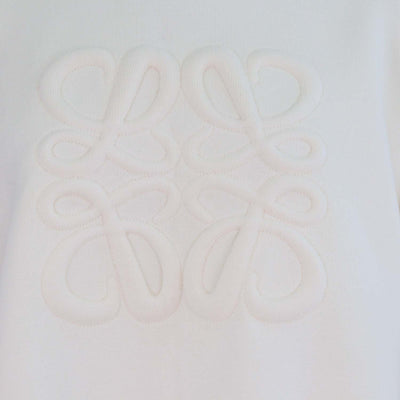 Loewe Off White Blend Wool Knit Anagram Cropped Sweater