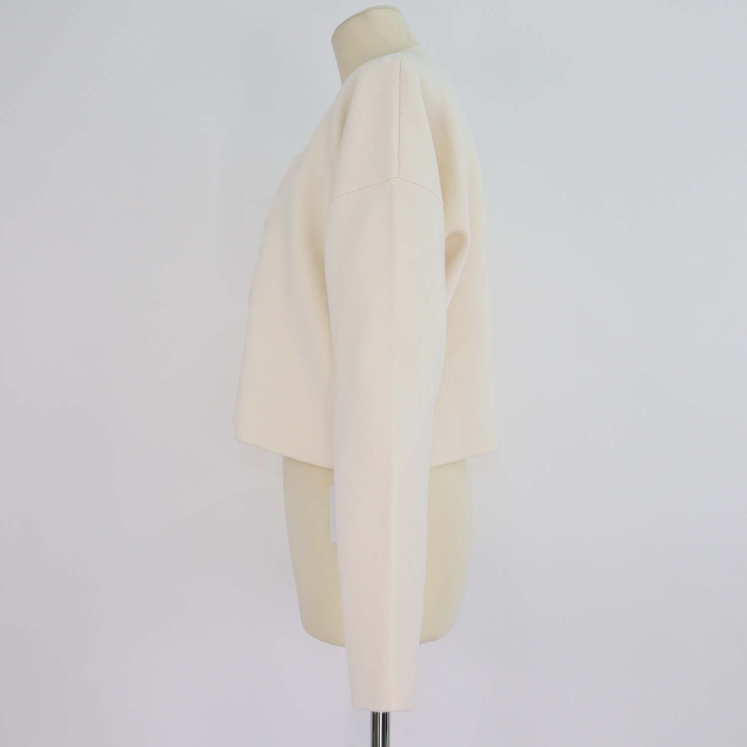Loewe Off White Blend Wool Knit Anagram Cropped Sweater
