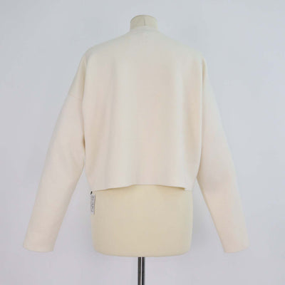 Loewe Off White Blend Wool Knit Anagram Cropped Sweater