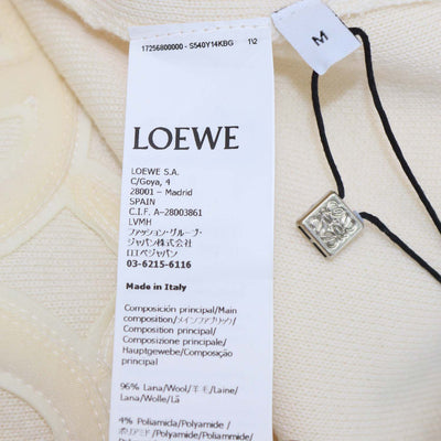 Loewe Off White Blend Wool Knit Anagram Cropped Sweater