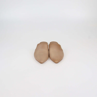 Vince Tan Leather Flat Mules