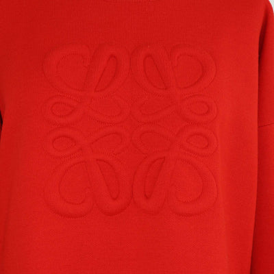 Loewe Red Blend Wool Knit Anagram Cropped Sweater