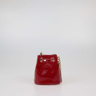 Prada Red Patent Leather Mini Drawstring Pouch