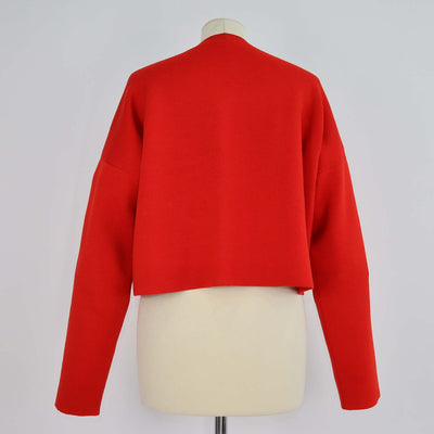 Loewe Red Blend Wool Knit Anagram Cropped Sweater