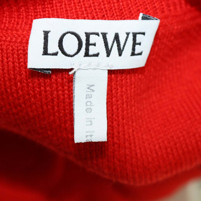 Loewe Red Blend Wool Knit Anagram Cropped Sweater