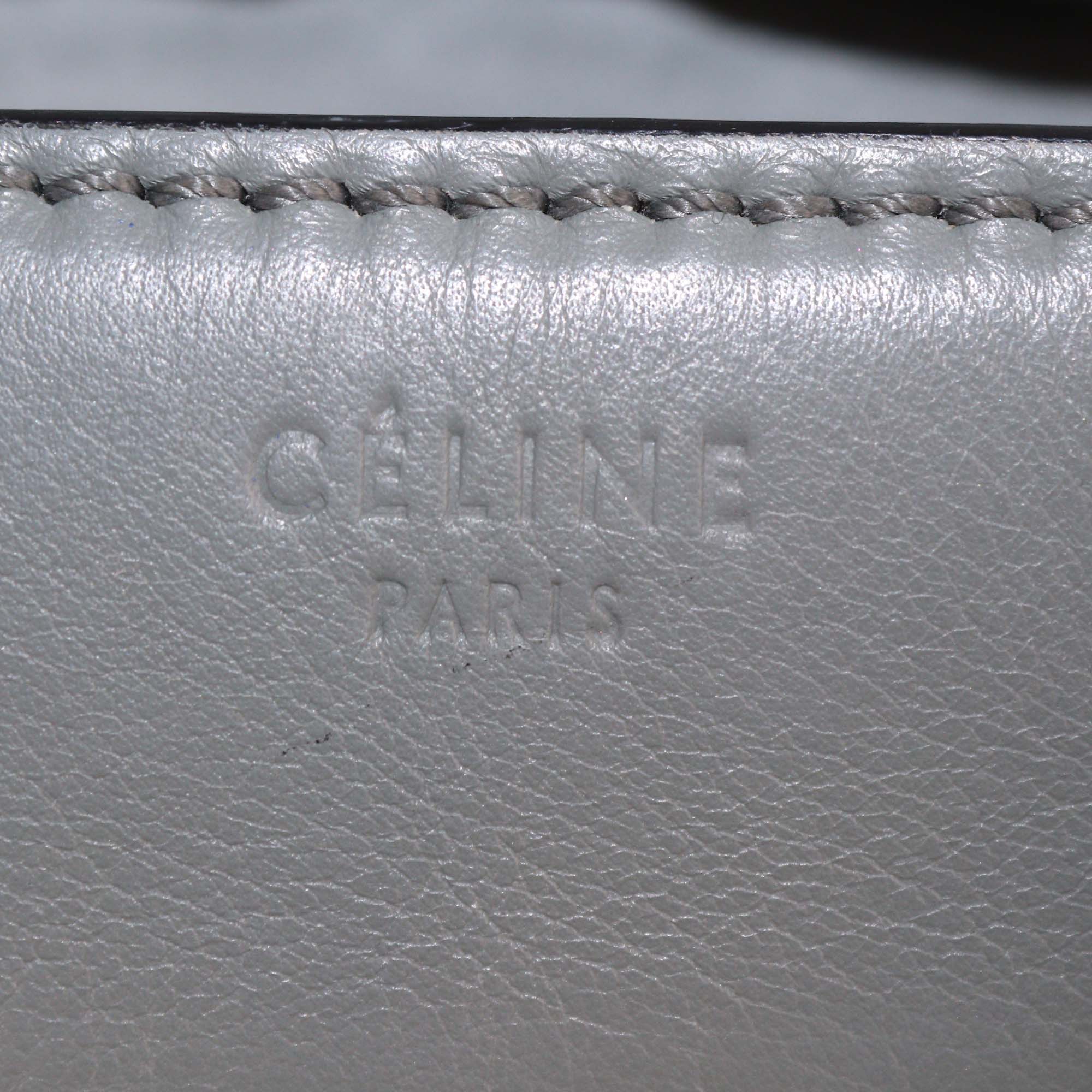 Celine Grey Leather Medium Luggage Phantom Tote
