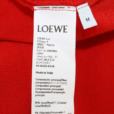 Loewe Red Blend Wool Knit Anagram Cropped Sweater