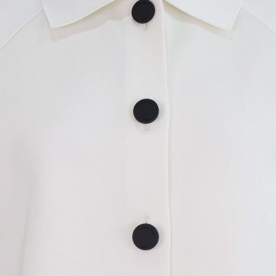 Christian Dior White/Black Knitted Short Sleeve Cropped Jacket