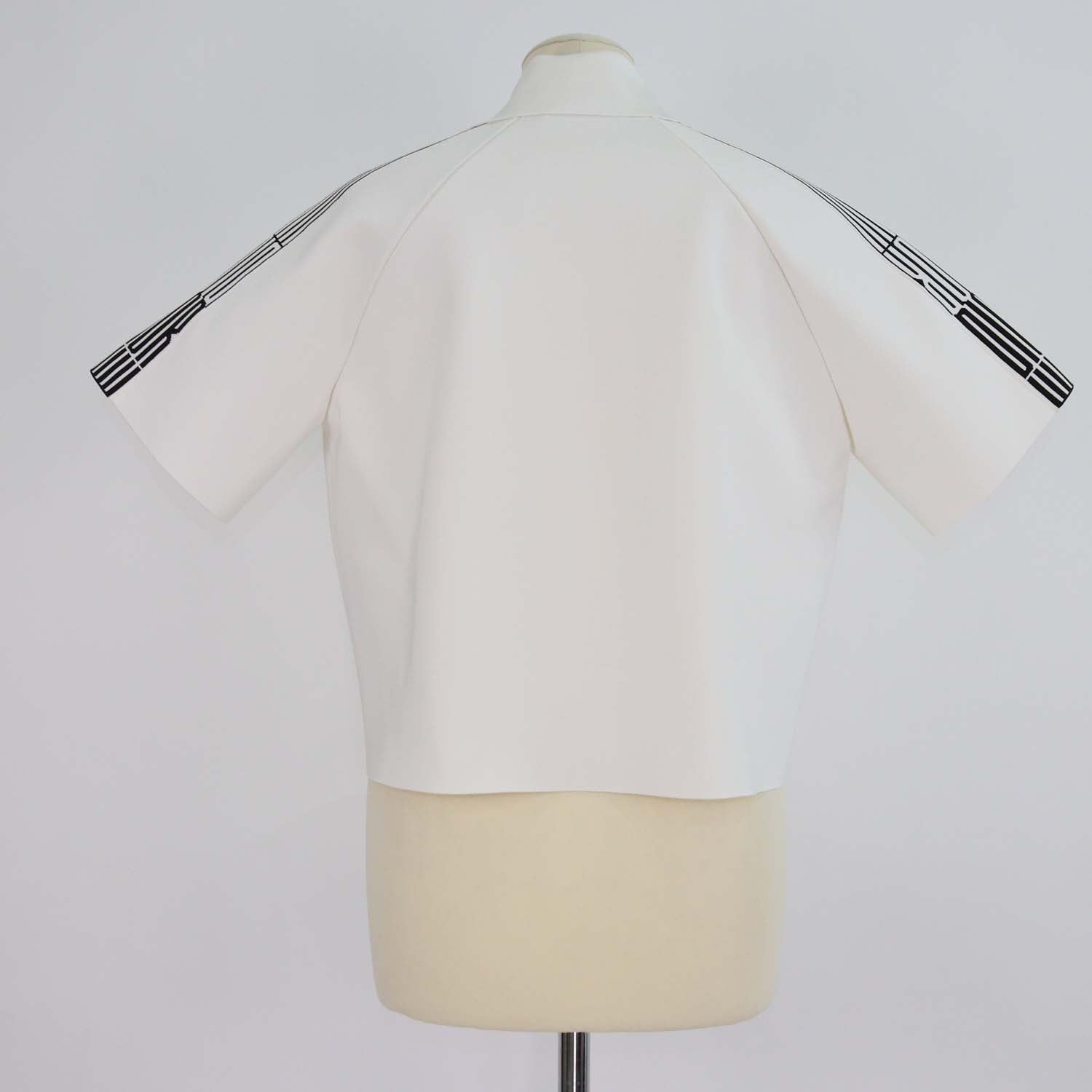 Christian Dior White/Black Knitted Short Sleeve Cropped Jacket