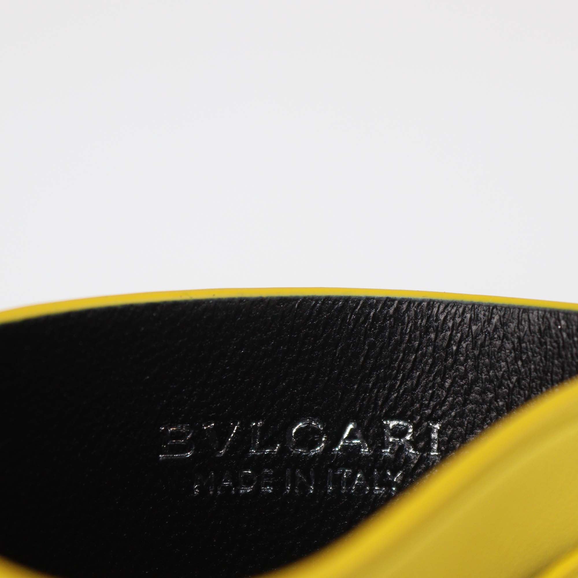 Bvlgari Yellow Leather Roma Card Holder
