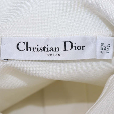 Christian Dior White/Black Knitted Short Sleeve Cropped Jacket