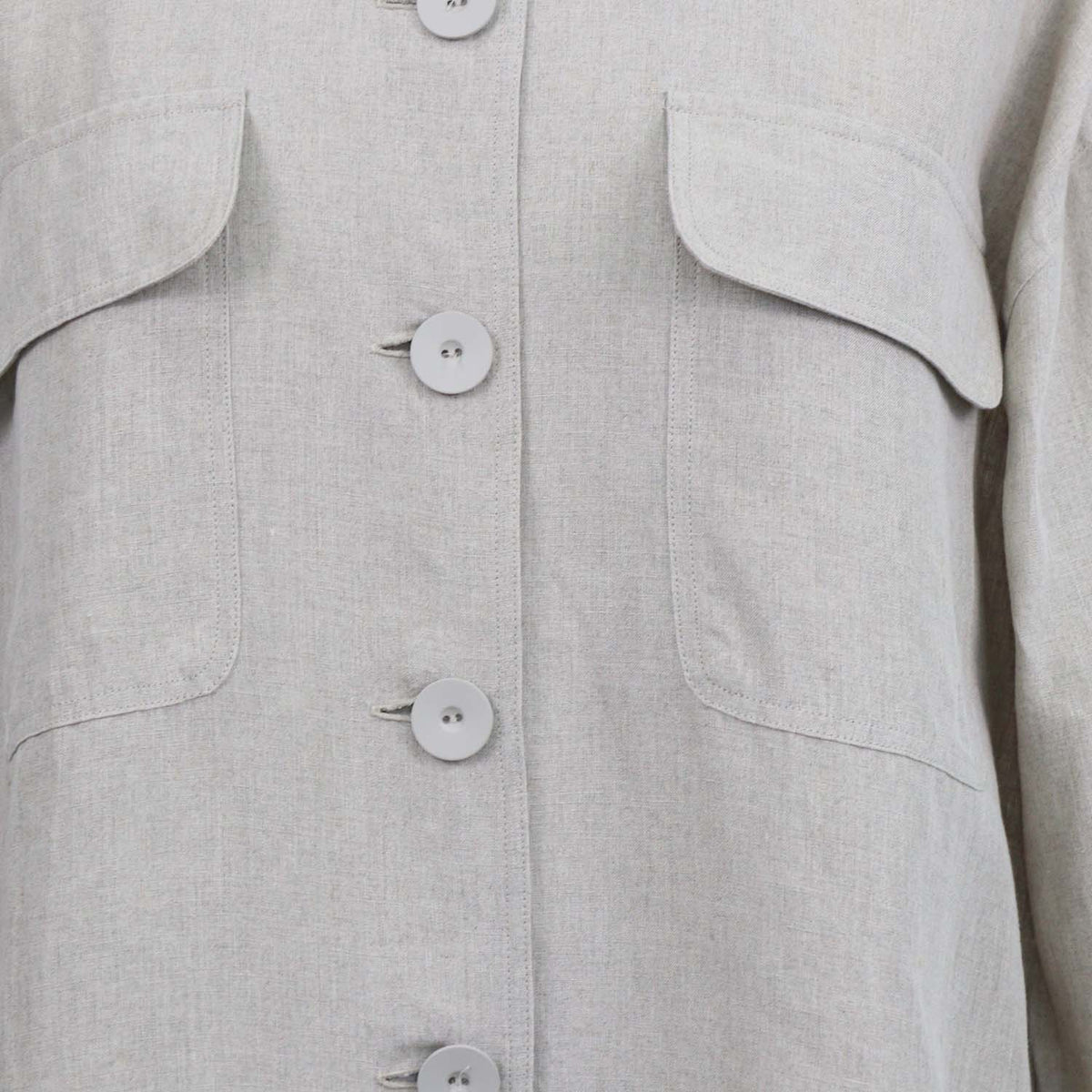Max Mara Sfilata Beige Linen Long Sleeve Shirt