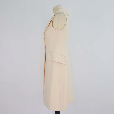 Christian Dior Cream Wool and Silk Sleeveless Mini Dress