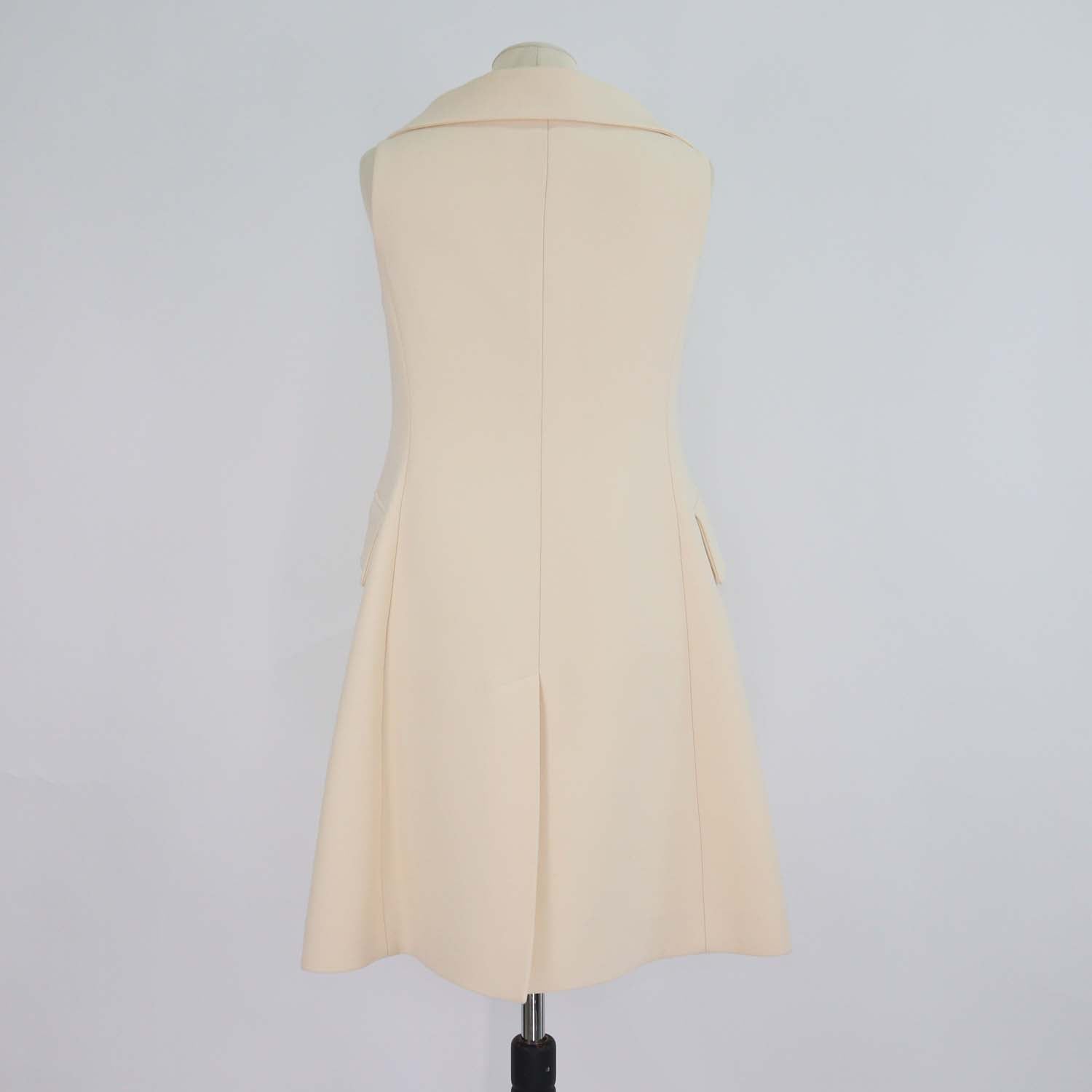 Christian Dior Cream Wool and Silk Sleeveless Mini Dress
