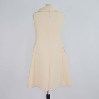 Christian Dior Cream Wool and Silk Sleeveless Mini Dress