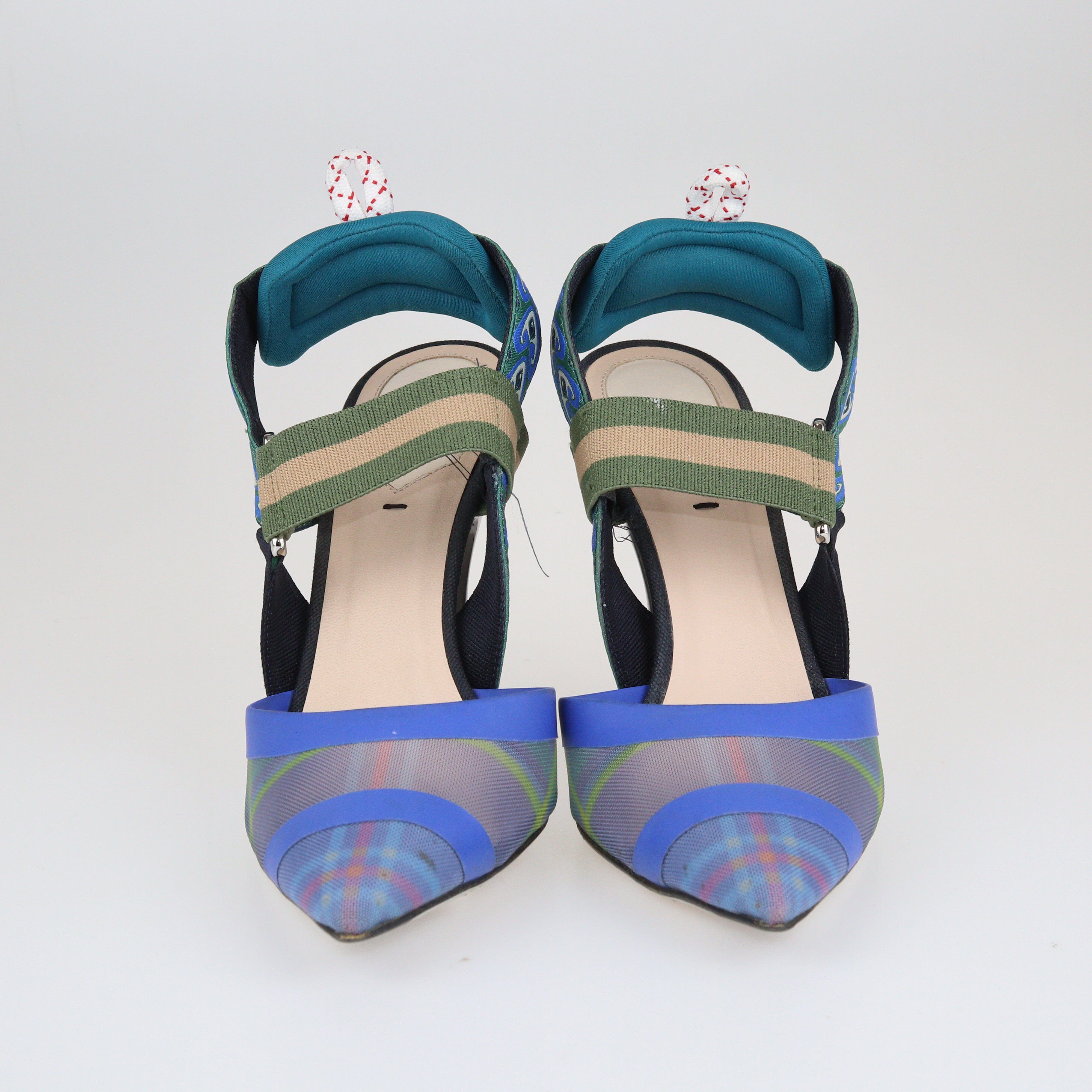 Multicolor Trim Colibri Slingback Pumps Shoes Fendi 