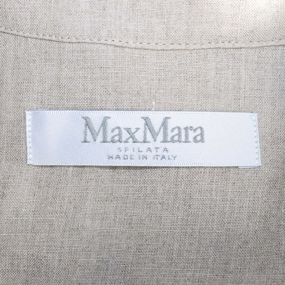 Max Mara Sfilata Beige Linen Long Sleeve Shirt