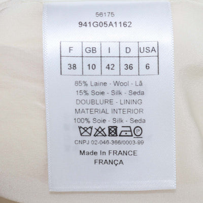 Christian Dior Cream Wool and Silk Sleeveless Mini Dress