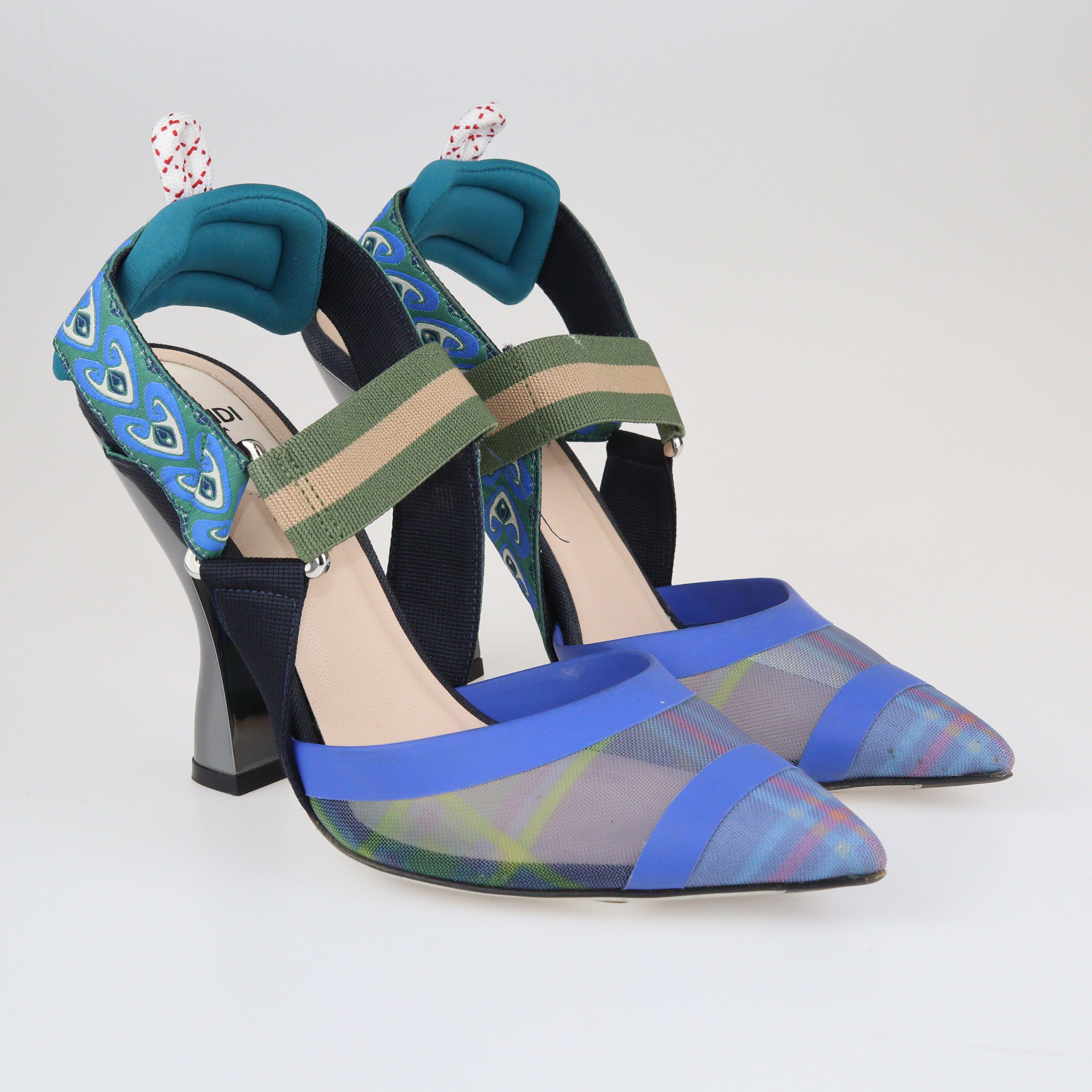 Multicolor Trim Colibri Slingback Pumps Shoes Fendi 