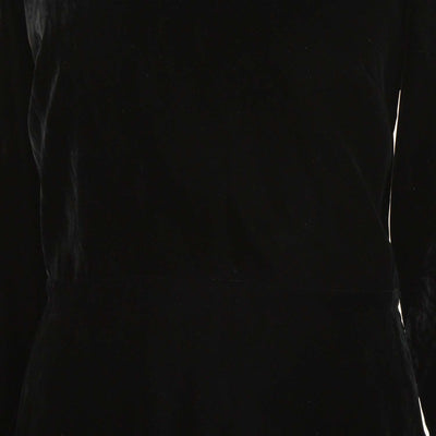 Saint Laurent Black Velvet Studded Embellished Longsleeve Mini Dress