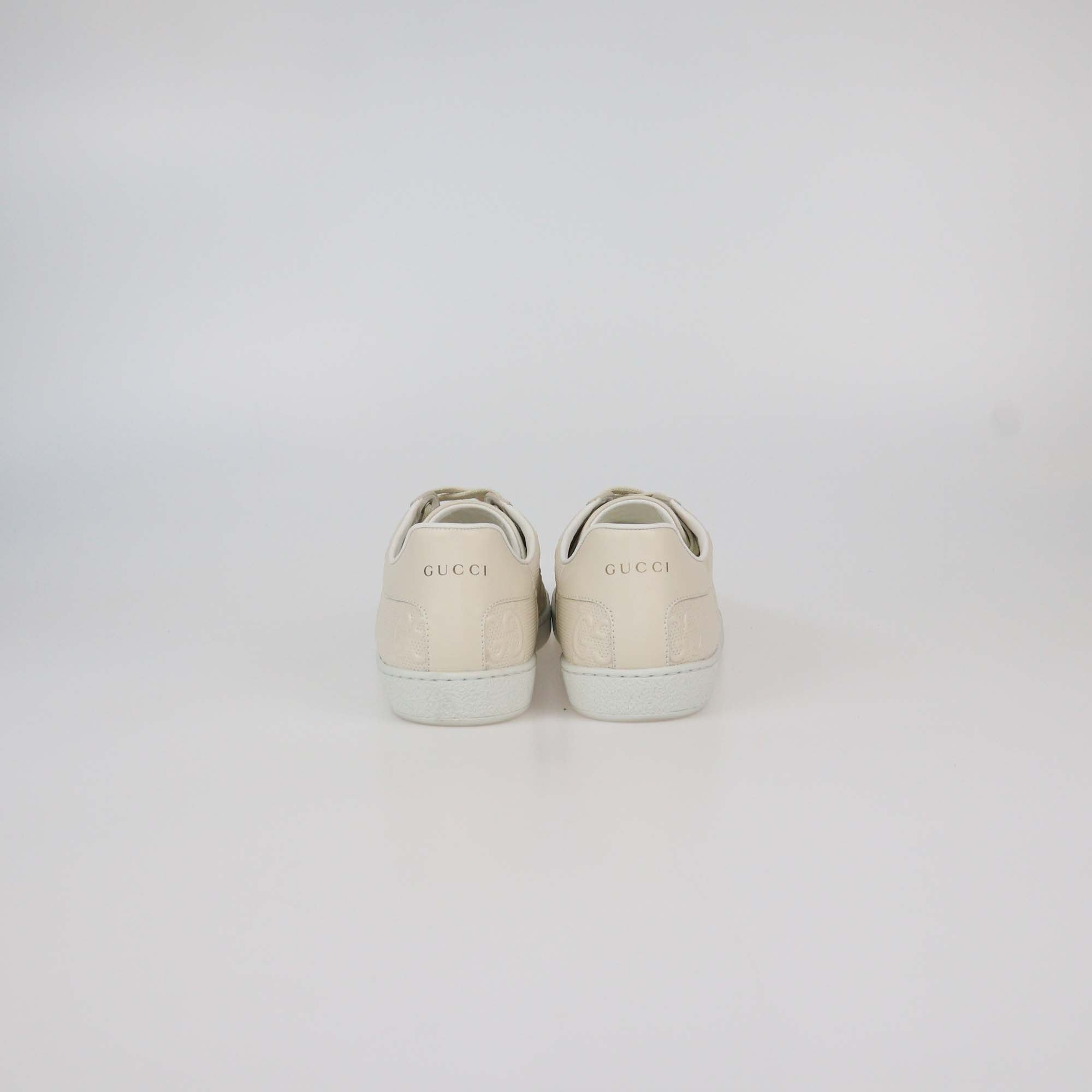 Gucci Great White GG Embossed Perforated Leather Ace Sneakers