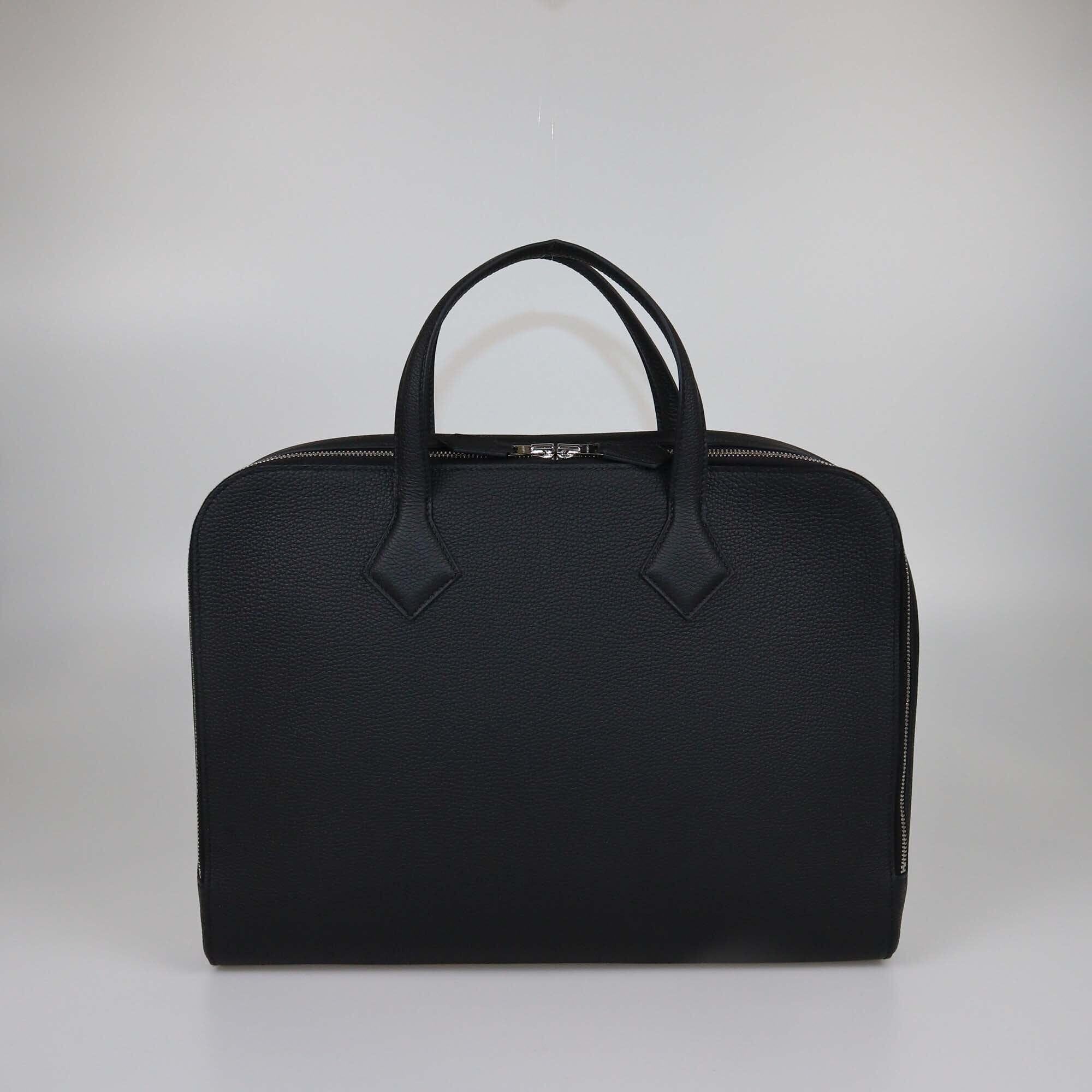 Hermes Noir Togo Victoria Light Briefcase Womens Hermes 