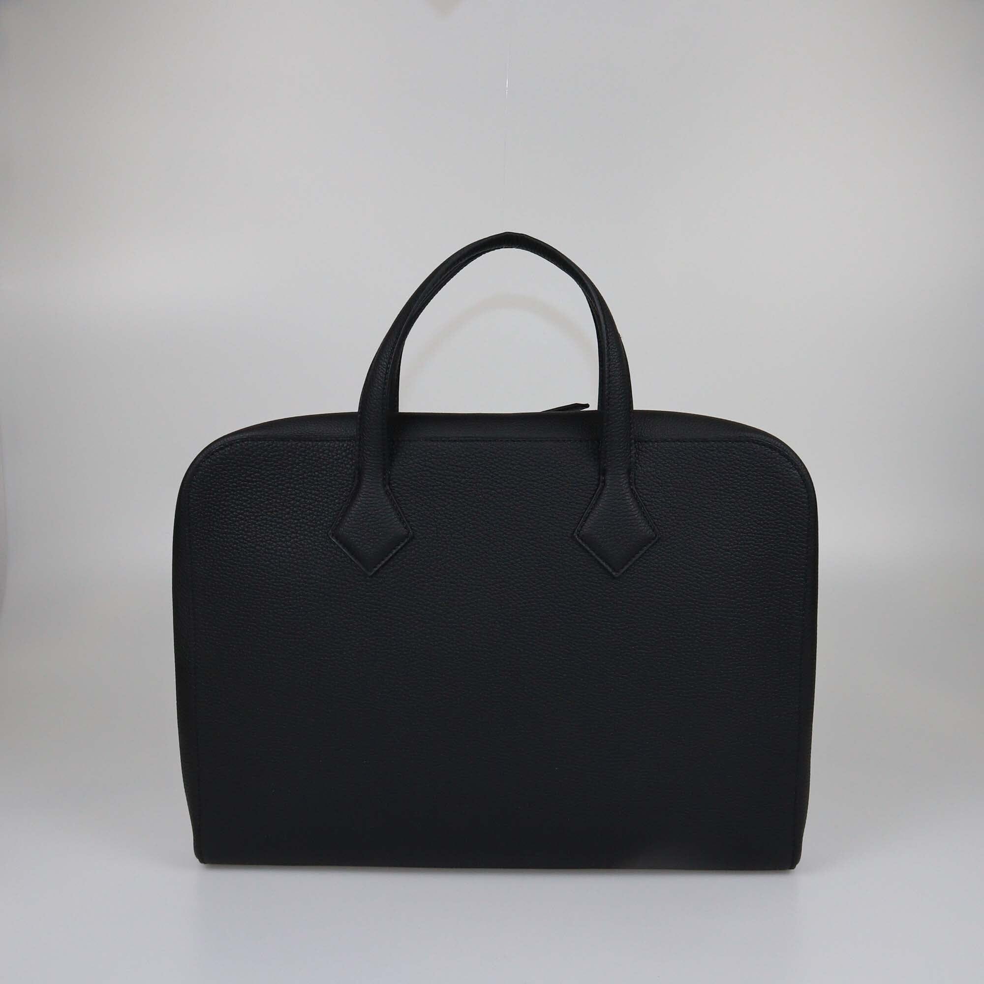 Hermes Noir Togo Victoria Light Briefcase Womens Hermes 