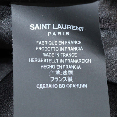Saint Laurent Black Velvet Studded Embellished Longsleeve Mini Dress