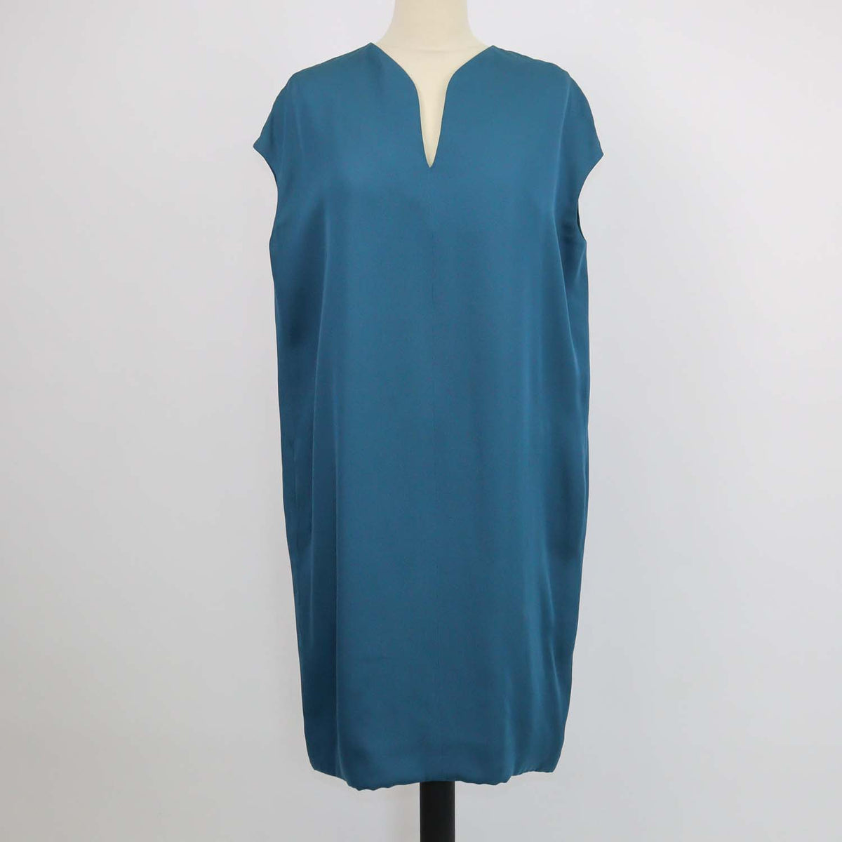 Hermes Teal Blended Silk Sleeveless Shift Dress