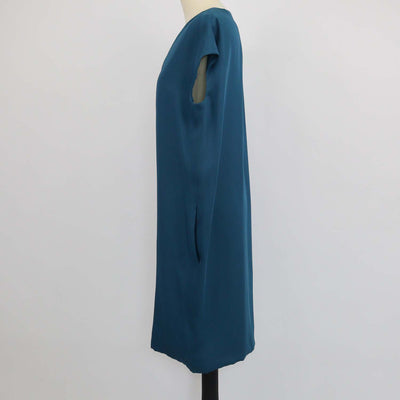Hermes Teal Blended Silk Sleeveless Shift Dress