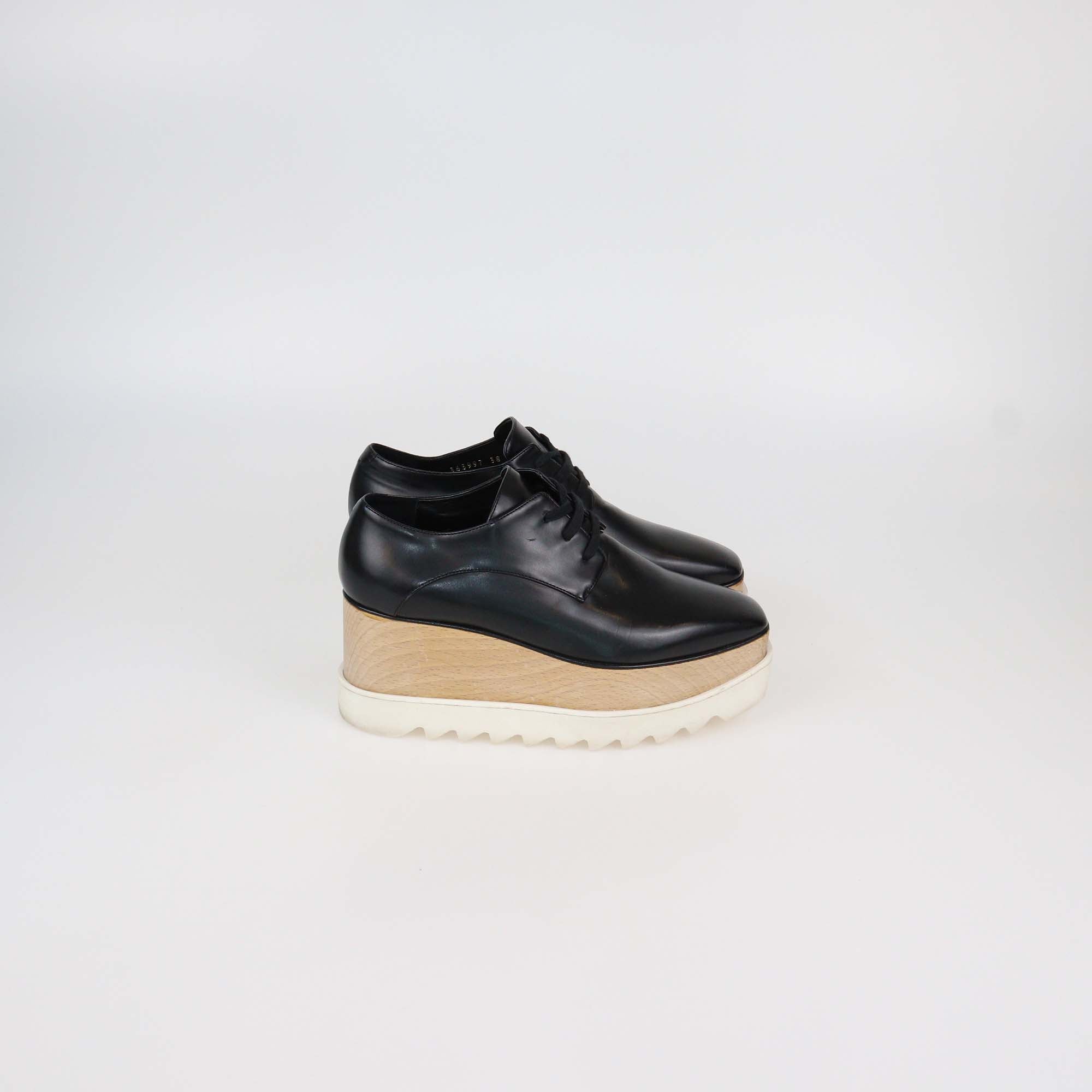 Stella McCartney Black Faux Leather Elyse Platform Derby