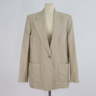 Acne Studios Beige Linen Single Breasted Blazer